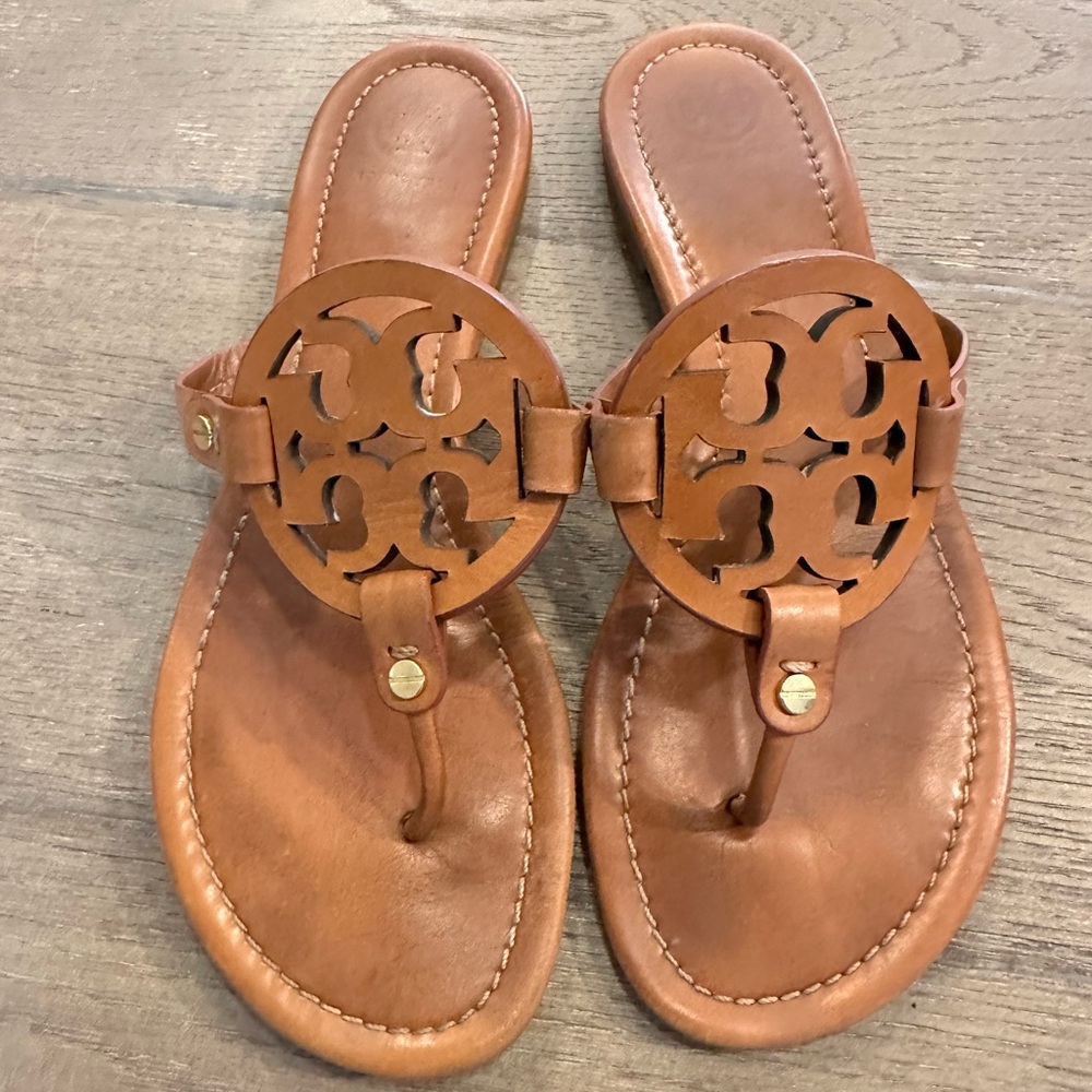 Tory Burch Miller leather flip flops 9